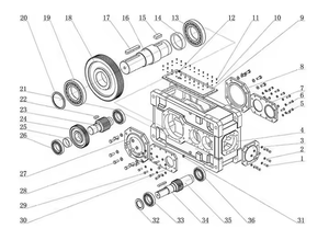 Xoắn ốc bevel hộp <span class=keywords><strong>s</strong></span>ố B <span class=keywords><strong>Series</strong></span> 90 độ trục dọc nhiệm vụ nặng nề fenders hộp <span class=keywords><strong>s</strong></span>ố công nghiệp giảm tốc - Product Image 6