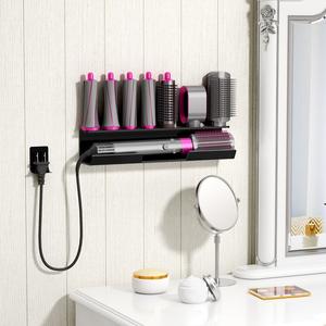 Estante de almacenamiento para secador y rizador de pelo, caja de herramientas de hierro para el cuidado del cabello, para envoltura de aire, montado en la pared - Product Image 1