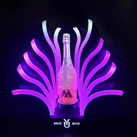 Présentoir de bouteilles LED rechargeable avec logo personnalisable, vitrine de bouteilles de vin rétroéclairée en acrylique