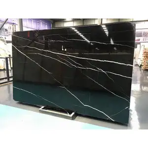 중국 검은 색 Nero Marquina 대리석 흰색 정맥 조리대 부엌 검은 색 큰 대리석 석판 및 타일 집