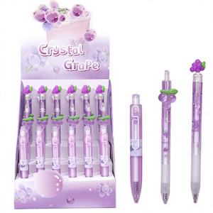 Juego <span class=keywords><strong>de</strong></span> Bolígrafos <span class=keywords><strong>de</strong></span> Gel <span class=keywords><strong>de</strong></span> Plástico con Diseño <span class=keywords><strong>de</strong></span> Uvas Moradas, 3 Estilos, con Tapa Giratoria, Bolígrafo Grueso, Bolígrafo con Parche, Tinta Negra, Material Escolar y <span class=keywords><strong>de</strong></span> Oficina - Product Image 1