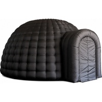 Tente de fête gonflable noire en forme d'igloo