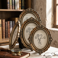 Cadre photo carré doré fait main créatif avec passe-partout blanc et découpe circulaire en résine, décoration de table, cadeau familial