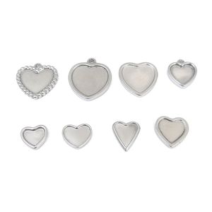 ฐานจี้รูปหัวใจสแตนเลสสำหรับทำเครื่องประดับ DIY สร้อยข้อมือ สร้อยคอ จี้แฟชั่น ขายส่ง - Product Image 5