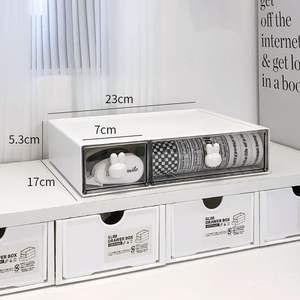 Boîte de rangement de bureau pour étudiants de haute qualité MM, boîte de rangement en plastique <span class=keywords><strong>blanc</strong></span> avec tiroir - Product Image 6