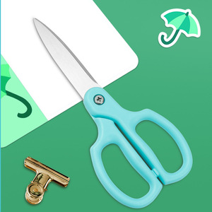 Stainless Steel Office Scissors Nordic Blue Straight Head For Home Craft Paper Cutting Student Use - Product Image 2