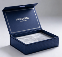 Boîte cadeau rigide à clapet personnalisée avec estampage à chaud de luxe, logo personnalisé, insert en velours pour emballage de bijoux, cosmétiques et parfums