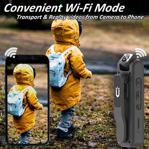 Caméra d'action compacte portable avec objectif rotatif à 180 degrés, contrôle par application WiFi, écran IPS de 2,4 pouces, lumière LED intégrée, portable - Product Image 4