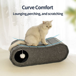 Kleine Haustiere und Hunde Komfortable quadratische Filz Katzen tunnel bett Indoor <span class=keywords><strong>Cat</strong></span> Cave mit Scratch ers Surface <span class=keywords><strong>Pet</strong></span> Betten - Product Image 4