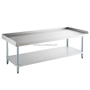 Stainless Steel Rimmed <b>Work</b> <b>Table</b> Commercial Raised Edge Workbench <b>for</b> Equipment Placement - Product Image 3