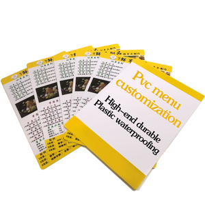 Menú de Restaurante Personalizado en <span class=keywords><strong>PVC</strong></span>, Impresión Digital Impermeable, 210x285mm - Product Image 1
