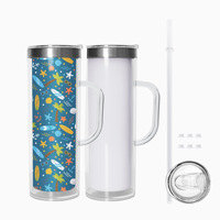 Gobelet isotherme en acier inoxydable avec poignée en plastique, motif et logo personnalisés