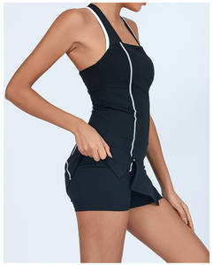 M117热卖女网球裙压缩柔软弹力方领弹力运动连衣裙 - Product Image 3