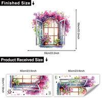 Autocollant mural 3D Château Féérique Yanxi, autocollant adhésif en PVC résistant aux UV, vernis mat, impression par transfert thermique, décoration intérieure