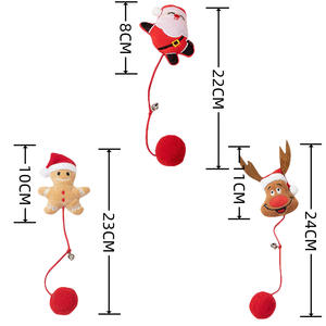 Mainan kucing gantung interaktif, mainan hewan peliharaan baru, bola mainan kucing dengan bel, aksesori Natal - Product Image 4