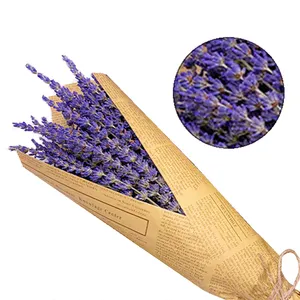 Verão 2023 flores secas buquê, flor de lavanda 60-65cm cor roxa para decoração de casa