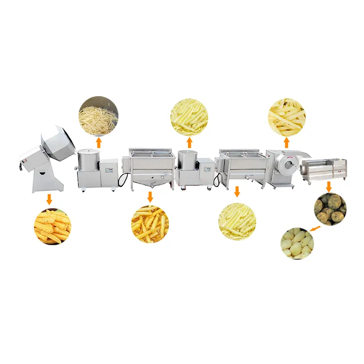 Pequena Linha de Produção de Doces de Batata Frita Francês Congelados Batatas Fritas Que Faz A Máquina