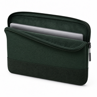 Housse d'ordinateur portable en polyester vert foncé personnalisée, résistante à l'eau, rembourrée, avec fermeture éclair, fabricant OEM ODM