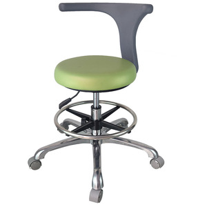 Sillón Dental Dansdon, Taburete Giratorio Ajustable de Uso Comercial, Asiento Azul, Base Cromada - Product Image 3