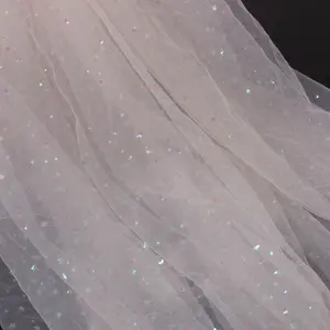 2023 Shiny Glitter Tulle Sequined Bridal Fabric Tulle Embroidery Mesh For Dress