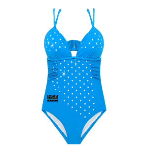 HDJ <b>Bikini</b> Set Blue Plus Size TIE SIDE Halter <b>Sequined</b> Swimwear Women SQ66601 - Product Image 2