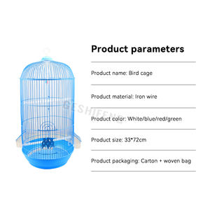 <span class=keywords><strong>Cage</strong></span> à oiseaux ronde en métal suspendue de haute qualité pour perroquets canaris - Product Image 5