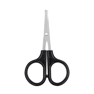Nose Hair Trimmer Stainless Steel Round Tip Safety Scissors For Facial Hair Trim Pink And Black - Product Image 5