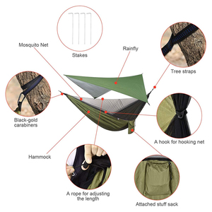 KingGear <span class=keywords><strong>Hamac</strong></span> de camping <span class=keywords><strong>avec</strong></span> moustiquaire Bâche anti-pluie Portable Simple Double <span class=keywords><strong>Hamac</strong></span> Tente <span class=keywords><strong>avec</strong></span> sangle d'arbre - Product Image 5