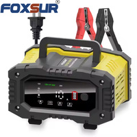 Chargeur intelligent rapide universel 2027 FOXSUR 12V 24V 10A pour batteries LiFePO4, EFB, AGM, GEL, plomb-acide, avec fonction de réparation par impulsions, prise EU, garantie 1 an