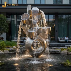 Escultura de Acero Inoxidable Impermeable de Estilo Art Deco EX601 con Acabado de Espejo Colorido para Decoración del Hogar, Vestíbulo de Hotel y Uso en Exteriores - Product Image 1