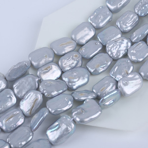 Perlas Barrocas Naturales de Agua Dulce de 14-16 mm, Color Gris Blanco, Perlas Sueltas con Orificio Pasante - Product Image 5