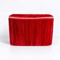 Trousse de Maquillage de Voyage en Velours Rouge Écrasé, Poignée Robuste, Double Fermeture Éclair Lisse pour Rangement de Produits de Beauté et Articles de Toilette