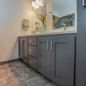 Tocador elegante, muebles de baño, gabinete de madera de alta calidad, nuevo diseño, carcasa de MDF de acero inoxidable, encimera de mármol de melamina - Product Image 4