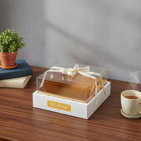 Boîte à pâtisserie carrée, petite et unique, vide, design 3D, 9x8x3, avec poignée et diviseurs