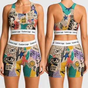 Set <span class=keywords><strong>di</strong></span> Bikini in Poliestere e Spandex con Stampa Giornale Personalizzata, Certificato CE, Senza Ferretto, con Ricamo, per Donna - Product Image 1