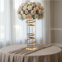 Support à fleurs moderne Simpson en métal blanc, hauteur 100 cm, piédestal élégant pour centre de table, décoration d'allée de mariage, nouveauté pour fêtes