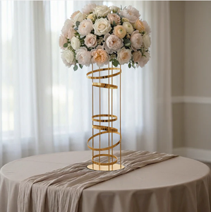 Simpson - Soporte de Metal Dorado Moderno para Flores, 100 cm de Altura, Pedestal, Centro de Mesa, Decoración Elegante para Bodas, Pasillos, Fiestas y Recepciones - Product Image 4