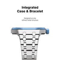Gros Bracelet FKM premium avec boîtier bumper acier inox pour Swatch x AP Royal Pop Mod Kit sport luxe robuste