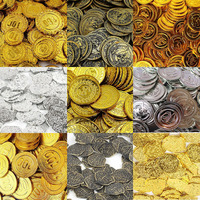 Pièces de monnaie en plastique pour jeu de table, machine à griffes, jeu de hasard, accessoires, pièces d'or factices pour anniversaire d'enfants