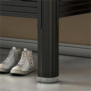 Litera moderna de metal negro con cortinas de privacidad, cajones de almacenamiento para espacios pequeños, <span class=keywords><strong>cama</strong></span> de dos pisos que ahorra espacio con <span class=keywords><strong>ruedas</strong></span> - Product Image 6