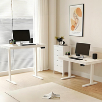 Bureau de travail ergonomique au design moderne avec table élévatrice durable 300-Jin Charge statique Montage facile Finition en bois pour le travail quotidien