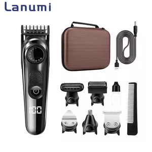 Kit de toilettage pour homme Lanumi <span class=keywords><strong>LM</strong></span>-1832 rechargeable en acier inoxydable 5 en 1, tondeuse à cheveux multifonctionnelle, rasoir professionnel pour barbier - Product Image 1