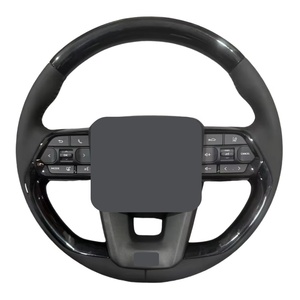 <span class=keywords><strong>Volant</strong></span> en bois de pêche noir piano pour Toyota Land Cruiser LC300 en cuir noir avec GR - Product Image 1