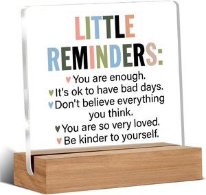 Employee Thanks Gift Transparent Office Desk Decoration logo Acrylic logo with Wooden Frame Suitable for Office Desk Frame