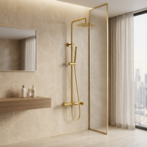<b>Shower</b> Set, Flat <b>Shower</b>, 3-Function, Chrome/Matte Black/Brushed Nickel, Rainfall+Handheld+Body Jets Wall Mount <b>Shower</b> <b>System</b>, - Product Image 1