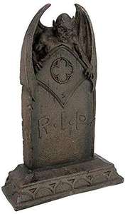 Polyresin/resina el vampiro demonio Halloween lápida gótica decoración jardín cementerio estatua 22 pulgadas Greystone - Product Image 6