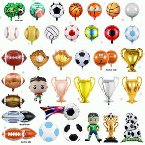 Globo de Aluminio con Diseño de Fútbol Americano y Rugby en Blanco y Negro para Decoración de Fiestas de Cumpleaños Infantiles, Celebraciones Deportivas - Product Image 1