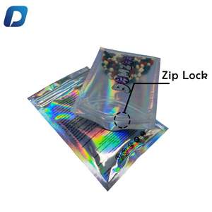 Tas kantung kecil ritsleting kunci kustom tas tahan bau hologram kunci ritsleting dapat digunakan kembali - Product Image 2