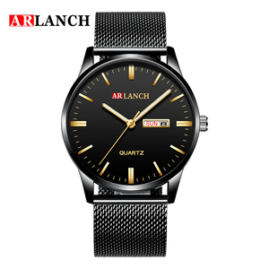 Montre à quartz pour homme de luxe avec grand cadran, bracelet en acier inoxydable, étanche, montre-bracelet décontractée pour les affaires - Product Image 3