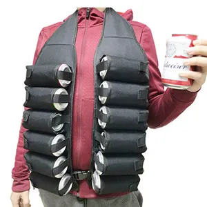 Drink Vest Beer Holster 12 Can Soda Belt Holster Beverage Holder Insulated with Inside Money Holder Can Holster Vest